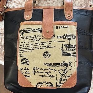 Vaan Script Bucket Bag Xbody NWT